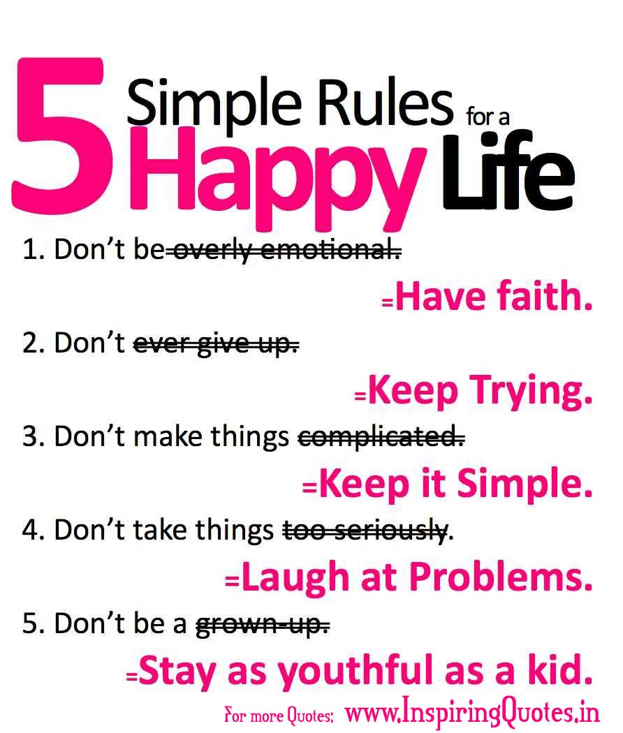 5 rules for a happy life